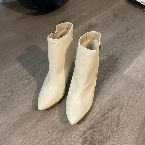 White Leather Booties - Picture 1 of 3